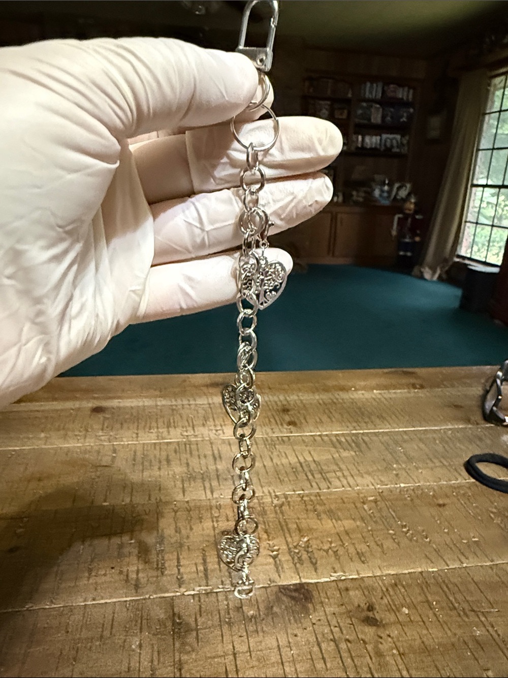 Silver Heart Charm keychain